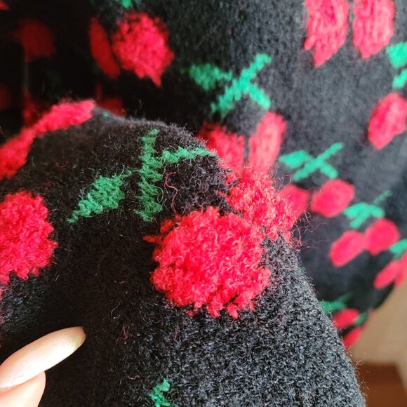 Cherry sweater, soft , thick and with puffy cherry on it!  from SHEIN size S new - Picture 4 of 6
